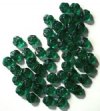 50 9mm 3 Petal Transparent Emerald Pansy Flower Beads
